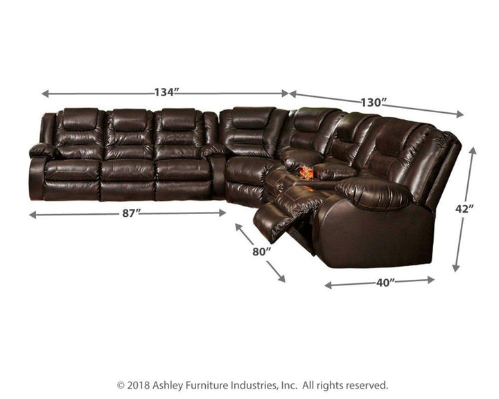 ASHLEY FURNITURE 79307S1 Vacherie 3-piece Reclining Sectional