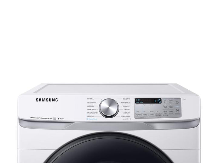 SAMSUNG DVG50R8500W 7.5 cu. ft. Smart Gas Dryer with Steam Sanitize+ in White