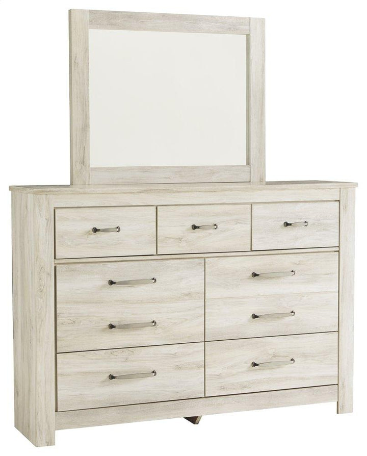 ASHLEY FURNITURE PKG004648 King Panel Headboard With Mirrored Dresser