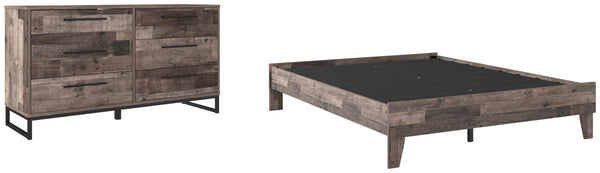 ASHLEY FURNITURE PKG009077 Queen Platform Bed With Dresser