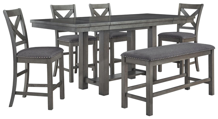 ASHLEY FURNITURE PKG010494 Counter Height Dining Table and 4 Barstools and Bench