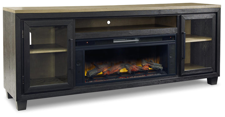 ASHLEY FURNITURE W989W1 Foyland 83" TV Stand With Electric Fireplace