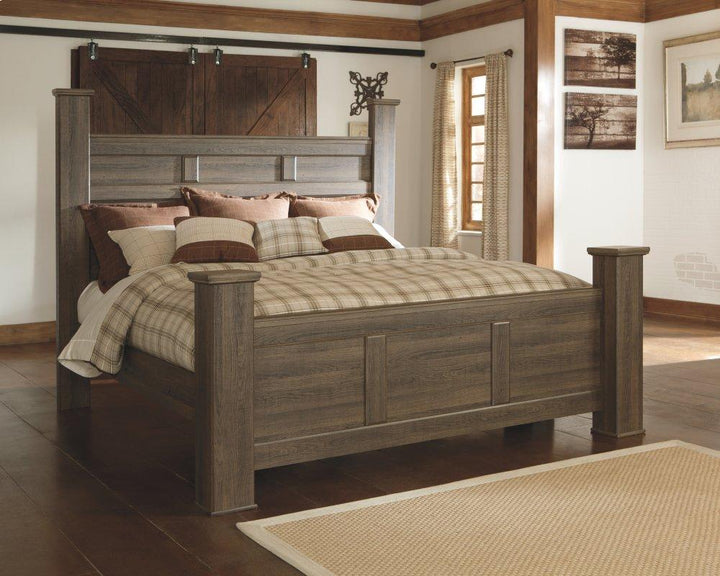 ASHLEY FURNITURE PKG004051 California King Poster Bed With Mirrored Dresser, Chest and Nightstand