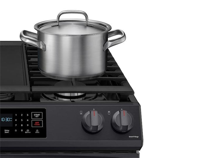 SAMSUNG NX60T8311SG 6.0 cu. ft. Smart Slide-in Gas Range with Convection in Black Stainless Steel