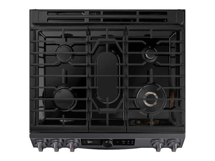 SAMSUNG NX60T8711SG 6.0 cu ft. Smart Slide-in Gas Range with Smart Dial & Air Fry in Black Stainless Steel