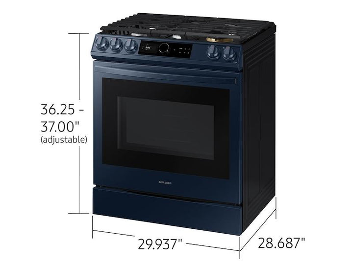 SAMSUNG NX60A8711QN Bespoke Smart Slide-in Gas Range 6.0 cu. ft. with Smart Dial, Air Fry & Wi-Fi in Navy Steel