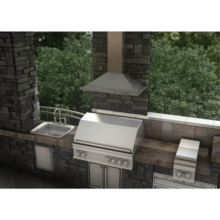 ZLINE KITCHEN AND BATH KB30442 ZLINE Convertible Vent Outdoor Approved Wall Mount Range Hood in Stainless Steel Size: 42 Inch