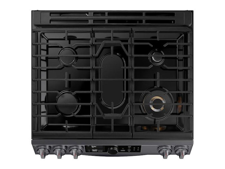 SAMSUNG NX60T8751SG 6.0 cu ft. Smart Slide-in Gas Range with Flex Duo TM , Smart Dial & Air Fry in Black Stainless Steel