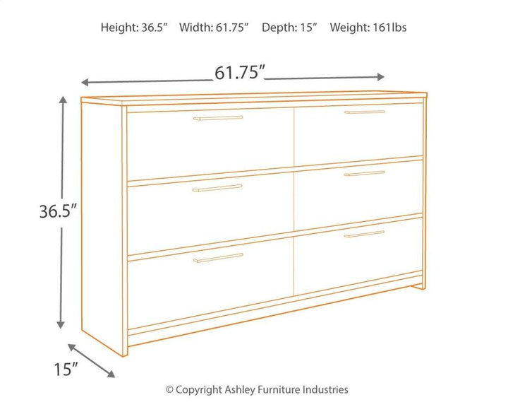 ASHLEY FURNITURE PKG007575 Twin Panel Bed With Dresser