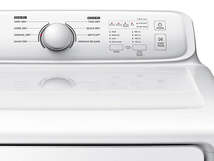 SAMSUNG DV40J3000EW 7.2 cu. ft. Electric Dryer with Moisture Sensor in White