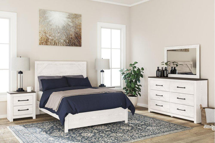 ASHLEY FURNITURE PKG009378 Full Panel Bed With Mirrored Dresser and 2 Nightstands