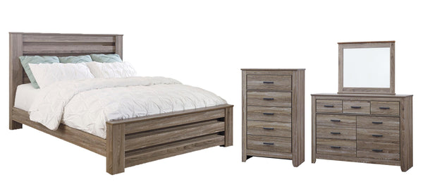 ASHLEY FURNITURE PKG003979 King Panel Bed With Mirrored Dresser and Chest