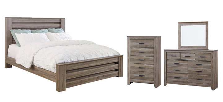 ASHLEY FURNITURE PKG003979 King Panel Bed With Mirrored Dresser and Chest