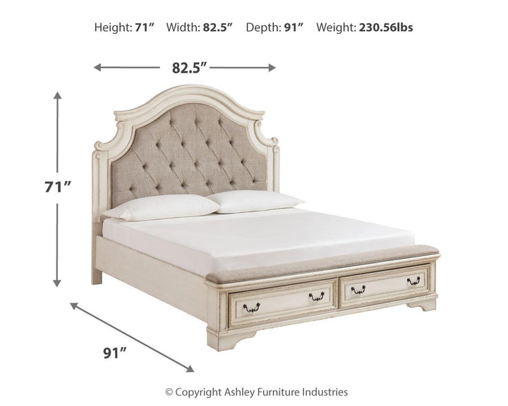 ASHLEY FURNITURE PKG010798 California King Upholstered Bed With Mirrored Dresser and Chest