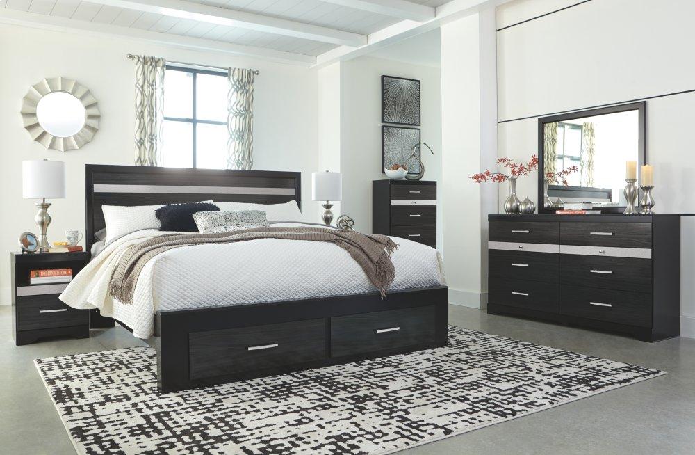 ASHLEY FURNITURE B304B9 Starberry King Panel Bed With 2 Storage Drawers