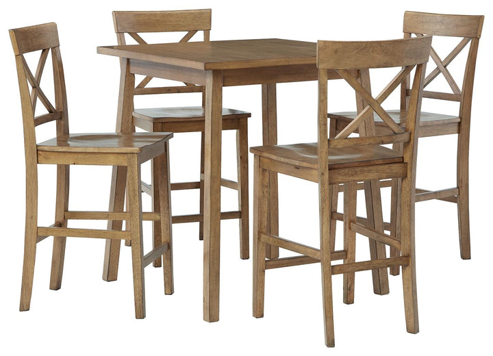 ASHLEY FURNITURE PKG012080 Counter Height Dining Table and 4 Barstools