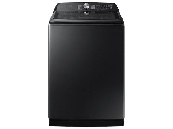 SAMSUNG WA51A5505AV 5.1 cu. ft. Smart Top Load Washer with ActiveWave TM Agitator and Super Speed Wash in Brushed Black