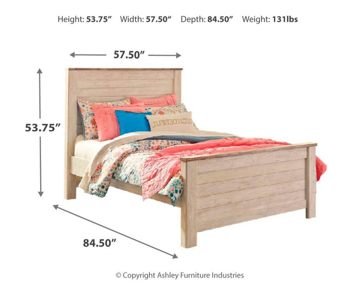 ASHLEY FURNITURE PKG004372 Full Panel Bed With Mirrored Dresser and 2 Nightstands