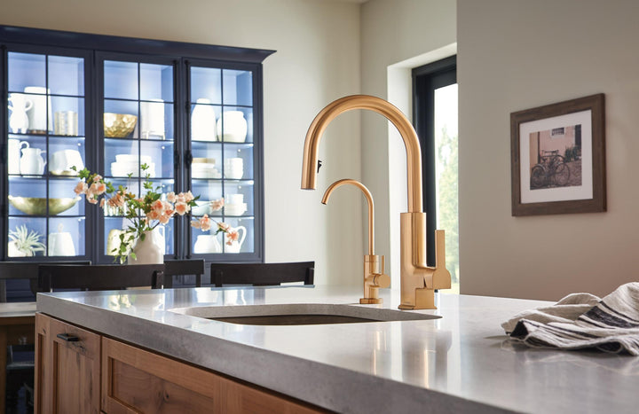 MOEN S5530BG Sip Modern Brushed gold One-Handle High Arc Beverage Faucet