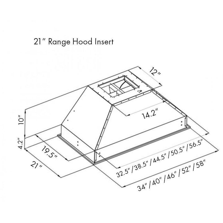 ZLINE KITCHEN AND BATH 72134 ZLINE Ducted Wall Mount Range Hood Insert in Stainless Steel Size: 34 inch