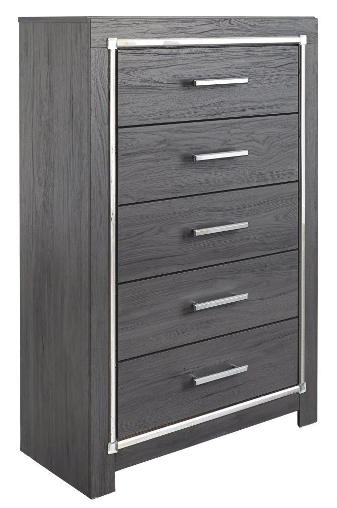 ASHLEY FURNITURE PKG003615 Full Panel Bed With 2 Storage Drawers With Mirrored Dresser and Chest