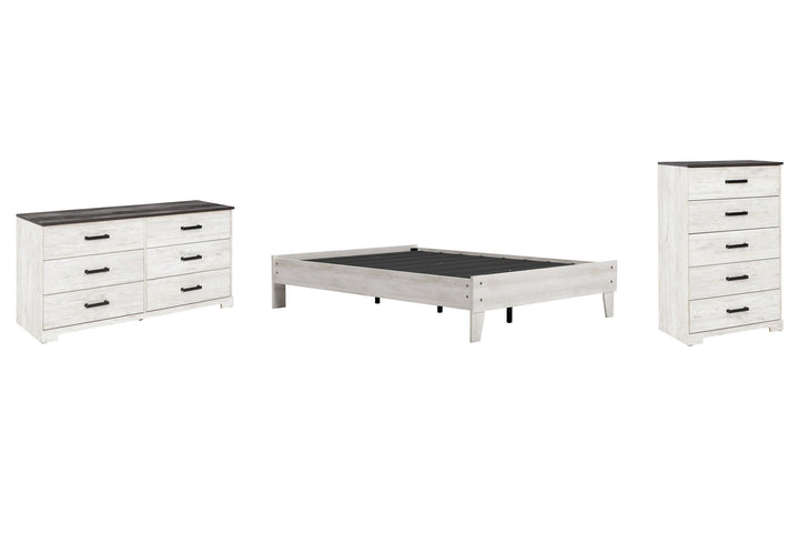 ASHLEY FURNITURE PKG009353 Full Platform Bed With Dresser and Chest