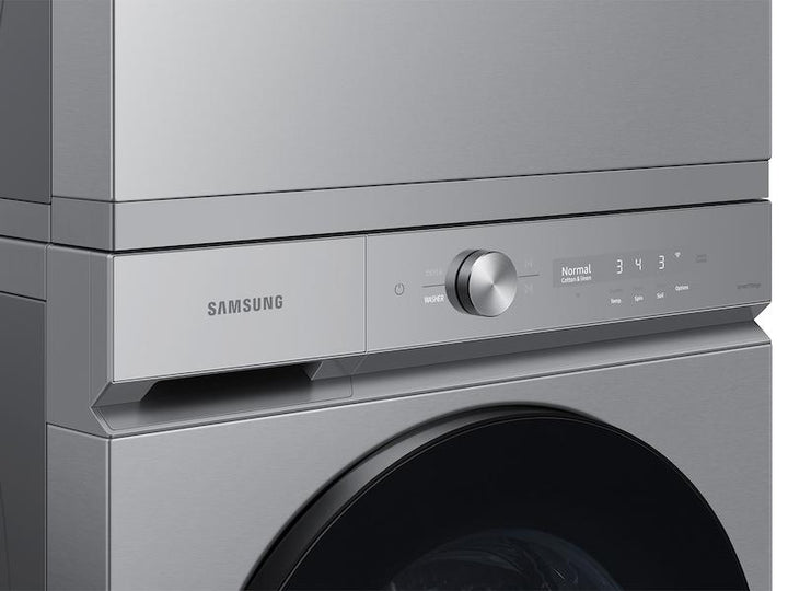 SAMSUNG WF53BB8700ATUS Bespoke 5.3 cu. ft. Ultra Capacity Front Load Washer with Super Speed Wash and AI Smart Dial in Silver Steel