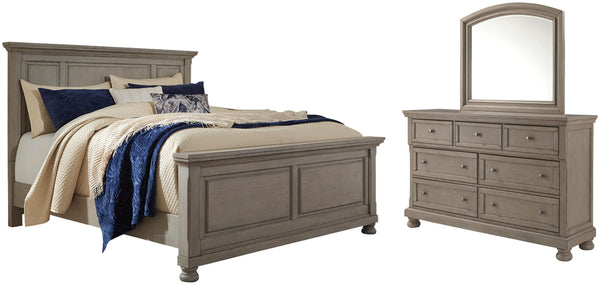 ASHLEY FURNITURE PKG006596 California King Panel Bed With Mirrored Dresser