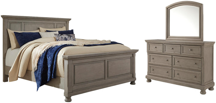 ASHLEY FURNITURE PKG006596 California King Panel Bed With Mirrored Dresser