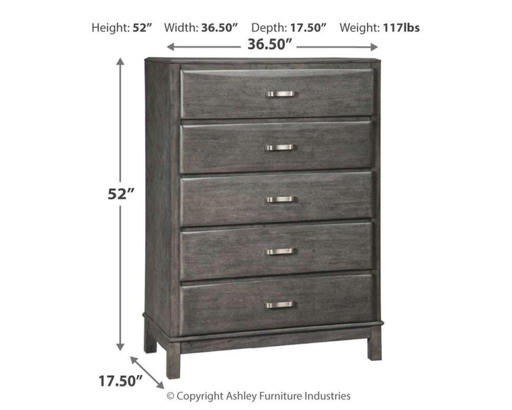 ASHLEY FURNITURE PKG005291 California King Storage Bed With 8 Storage Drawers With Mirrored Dresser, Chest and 2 Nightstands