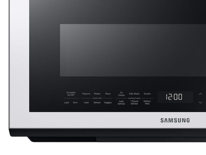 SAMSUNG ME21B706B12 Bespoke Over-the-Range Microwave 2.1 cu. ft. with Sensor Cooking in White Glass