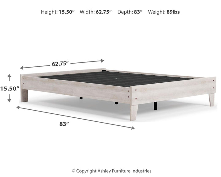 ASHLEY FURNITURE PKG009325 Queen Platform Bed With Dresser and 2 Nightstands