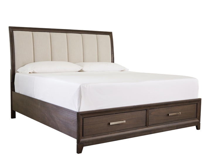 ASHLEY FURNITURE PKG005256 California King Panel Bed With 2 Storage Drawers With Mirrored Dresser and Chest