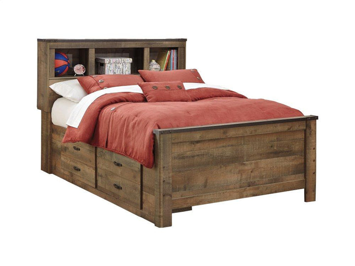 ASHLEY FURNITURE PKG005167 Full Panel Bed With 2 Storage Drawers With Mirrored Dresser and Chest