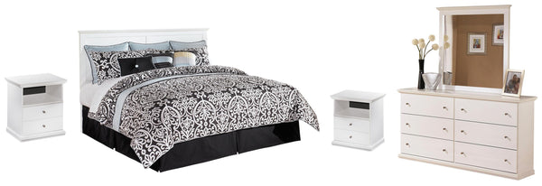 ASHLEY FURNITURE PKG002744 King/california King Panel Headboard With Mirrored Dresser and 2 Nightstands