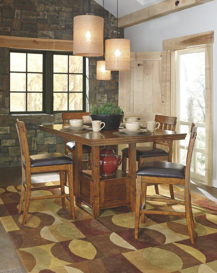 ASHLEY FURNITURE D594D1 Ralene Counter Height Dining Table and 4 Barstools