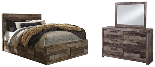 ASHLEY FURNITURE PKG003352 Queen Panel Bed With 4 Storage Drawers With Mirrored Dresser