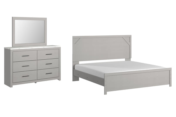 ASHLEY FURNITURE PKG009407 King Panel Bed With Mirrored Dresser
