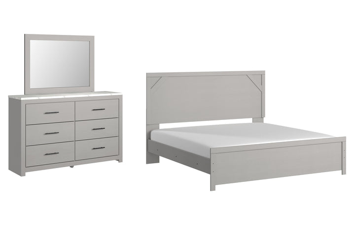 ASHLEY FURNITURE PKG009407 King Panel Bed With Mirrored Dresser