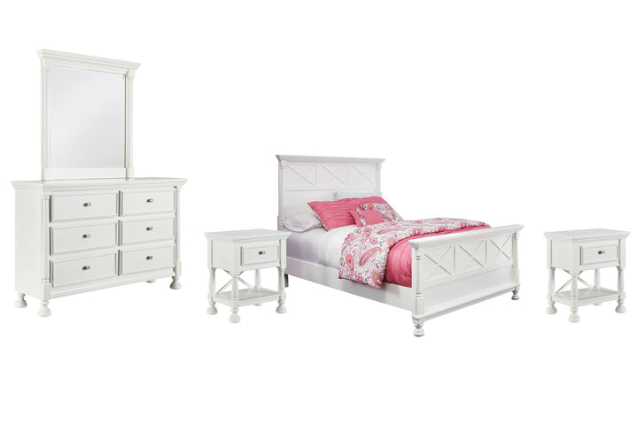 ASHLEY FURNITURE PKG005356 Full Panel Bed With Mirrored Dresser and 2 Nightstands