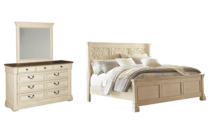 ASHLEY FURNITURE PKG006117 California King Panel Bed With Mirrored Dresser