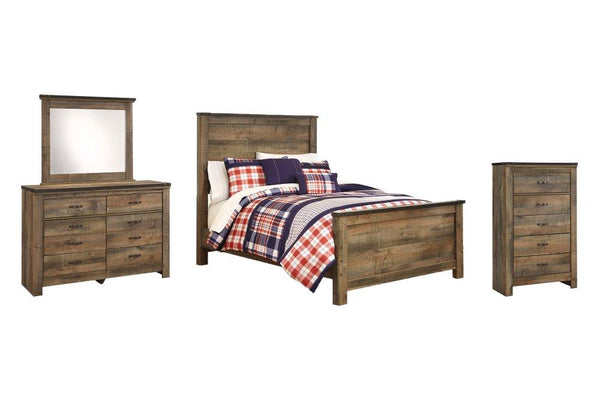 ASHLEY FURNITURE PKG005202 Full Panel Bed With Mirrored Dresser and Chest