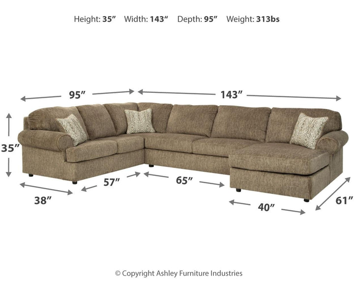 ASHLEY FURNITURE PKG008948 3-piece Sectional With Ottoman