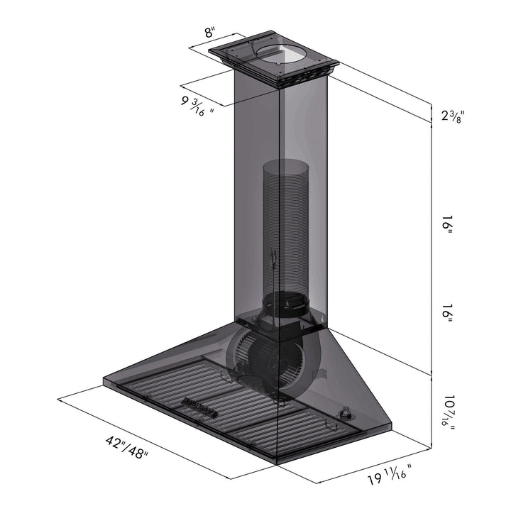 ZLINE KITCHEN AND BATH KL2CRN48 ZLINE Convertible Vent Wall Mount Range Hood in Stainless Steel with Crown Molding Size: 48 Inch