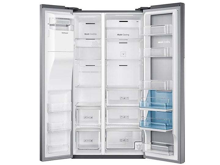 SAMSUNG RH22H9010SR 22 cu. ft. Food Showcase Counter Depth Side-by-Side Refrigerator with Metal Cooling in Stainless Steel