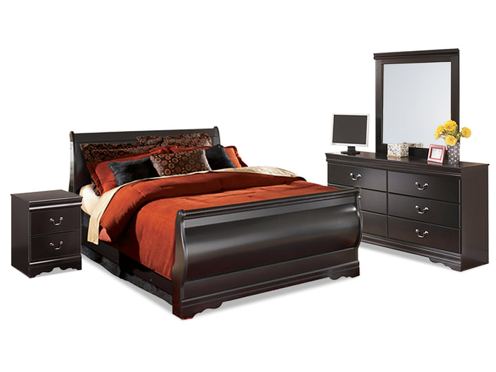 ASHLEY FURNITURE PKG014098 Queen Sleigh Bed With Mirrored Dresser and Nightstand