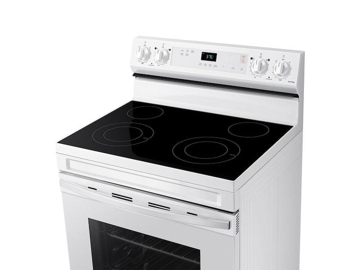 SAMSUNG NE63A6111SW 6.3 cu. ft. Smart Freestanding Electric Range with Steam Clean in White