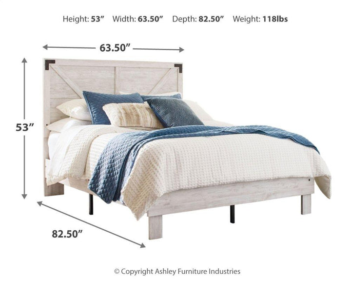 ASHLEY FURNITURE EB4121B1 Shawburn Queen Crossbuck Panel Platform Bed