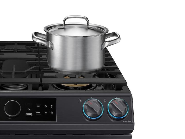 SAMSUNG NX60T8751SG 6.0 cu ft. Smart Slide-in Gas Range with Flex Duo TM , Smart Dial & Air Fry in Black Stainless Steel