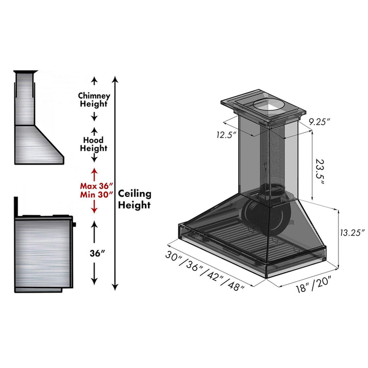 ZLINE KITCHEN AND BATH KBTT30 ZLINE 30" Ducted Wooden Wall Mount Range Hood in Cottage White